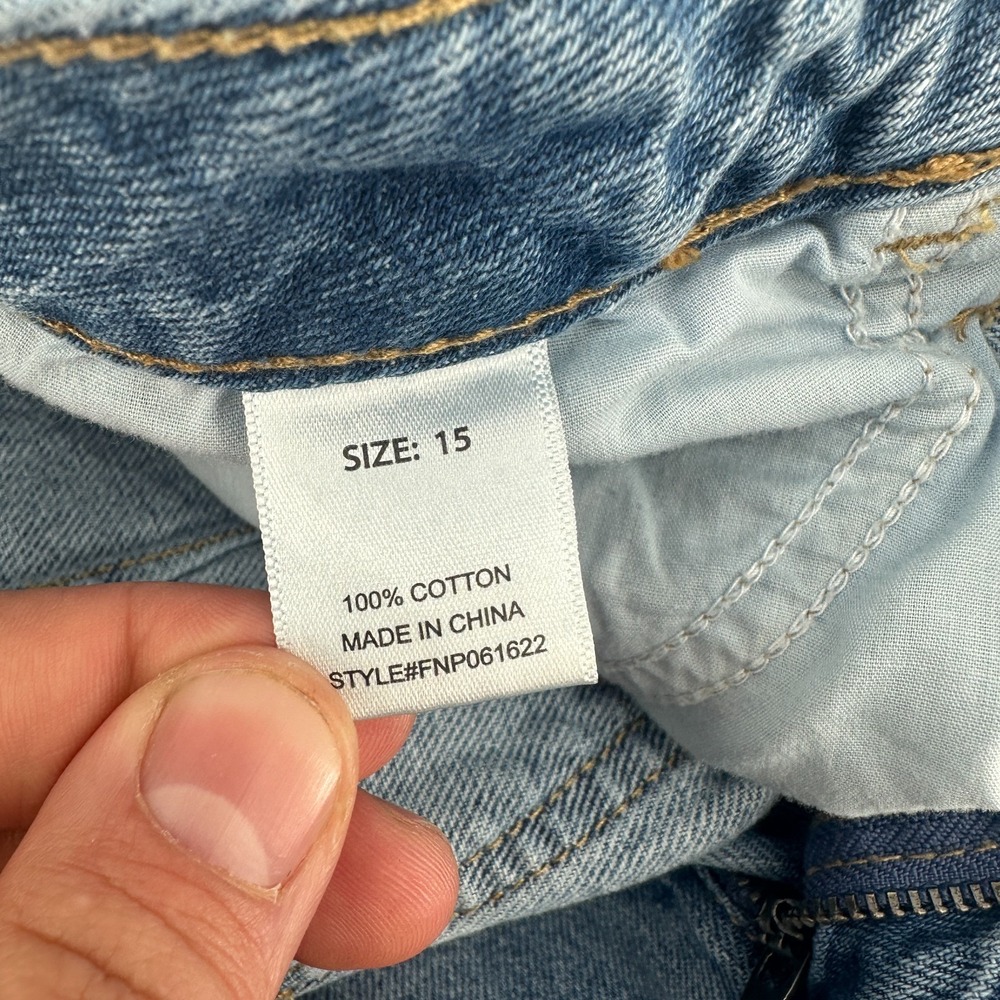 Fashion Nova Jeans Womens 15 Blue Distressed Denim High Rise Relaxed Straight - Picture 6 of 11